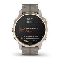 Garmin Fenix 6s Pro Solar золотистый с серым замшевым ремешком фото 6