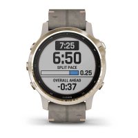 Garmin Fenix 6s Pro Solar золотистый с серым замшевым ремешком фото 4