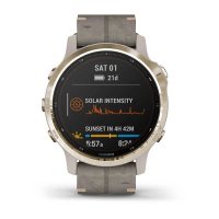 Garmin Fenix 6s Pro Solar золотистый с серым замшевым ремешком фото 7