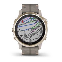 Garmin Fenix 6s Pro Solar золотистый с серым замшевым ремешком фото 1