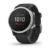 Garmin Fenix 6s Solar серебристый с черным ремешком фото