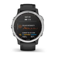 Garmin Fenix 6s Solar серебристый с черным ремешком фото 5