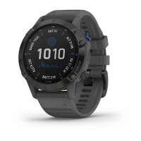 Garmin Fenix 6 Pro Solar черный с серым ремешком фото