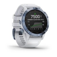 Garmin Fenix 6 Pro Solar синий минерал с белым ремешком фото 1