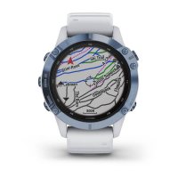 Garmin Fenix 6 Pro Solar синий минерал с белым ремешком фото 4