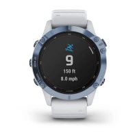 Garmin Fenix 6 Pro Solar синий минерал с белым ремешком фото 5