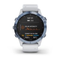 Garmin Fenix 6 Pro Solar синий минерал с белым ремешком фото 6