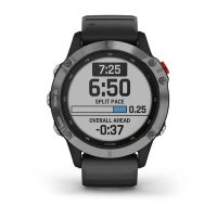 Garmin Fenix 6 Solar серебристый с черным ремешком фото 3
