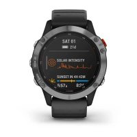 Garmin Fenix 6 Solar серебристый с черным ремешком фото 8