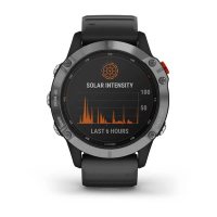 Garmin Fenix 6 Solar серебристый с черным ремешком фото 5