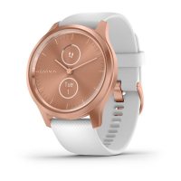 vivomove Style розовое золото с белым силиконовым ремешком  фото 2