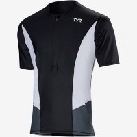 TYR Men's Competitor Short Sleeve Top Black White / Мужская стартовая футболка фото