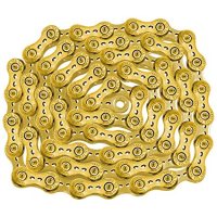 TAYA Onze 11 Ultralight Speed Bike Chain / Цепь 11 скоростная золотая 1\2" x 5\64" фото 1