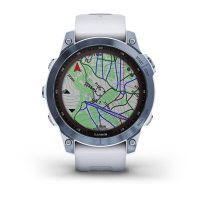 Garmin Fenix 7 Sapphire Solar титановый синий минерал DLC с белым ремешком  фото 3