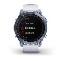 Garmin Fenix 7 Sapphire Solar титановый синий минерал DLC с белым ремешком  фото 6