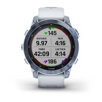 Garmin Fenix 7 Sapphire Solar титановый синий минерал DLC с белым ремешком  фото 8