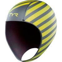 TYR Hi-Vis Neoprene Swim Cap Yellow Black / Шапочка для плавания фото