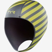 TYR Hi-Vis Neoprene Swim Cap Yellow Black / Шапочка для плавания фото 1