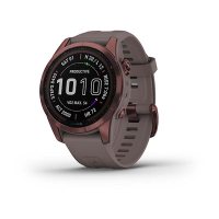 Garmin Fenix 7s Sapphire Solar титановый темно-бронзовый с сланцево-серым силиконовым ремешком  фото