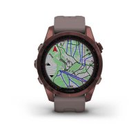 Garmin Fenix 7s Sapphire Solar титановый темно-бронзовый с сланцево-серым силиконовым ремешком  фото 2