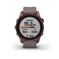 Garmin Fenix 7s Sapphire Solar титановый темно-бронзовый с сланцево-серым силиконовым ремешком  фото 4