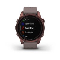 Garmin Fenix 7s Sapphire Solar титановый темно-бронзовый с сланцево-серым силиконовым ремешком  фото 5