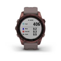 Garmin Fenix 7s Sapphire Solar титановый темно-бронзовый с сланцево-серым силиконовым ремешком  фото 6