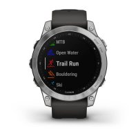 Garmin Fenix 7 серебристый с графитовым силиконовым ремешком / Спортивные часы фото 4