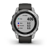 Garmin Fenix 7 серебристый с графитовым силиконовым ремешком / Спортивные часы фото 5