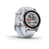 Garmin Fenix 7s серебристый с белым силиконовым ремешком  фото 1