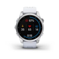 Garmin Fenix 7s серебристый с белым силиконовым ремешком  фото 2