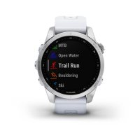 Garmin Fenix 7s серебристый с белым силиконовым ремешком  фото 4