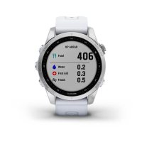 Garmin Fenix 7s серебристый с белым силиконовым ремешком  фото 5