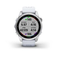 Garmin Fenix 7s серебристый с белым силиконовым ремешком  фото 6