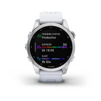 Garmin Fenix 7s серебристый с белым силиконовым ремешком  фото 7