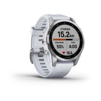 Garmin Fenix 7s серебристый с белым силиконовым ремешком  фото 3
