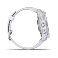 Garmin Fenix 7s серебристый с белым силиконовым ремешком  фото 5