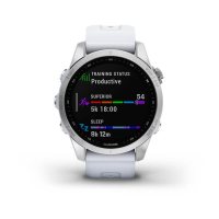 Garmin Fenix 7s серебристый с белым силиконовым ремешком  фото 8