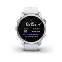 Garmin Fenix 7s серебристый с белым силиконовым ремешком  фото 1