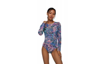 Alaya OP Swimsuit with Sleeves Nighte Stone / Купальник слитный с длинным рукавом пропускающий зага