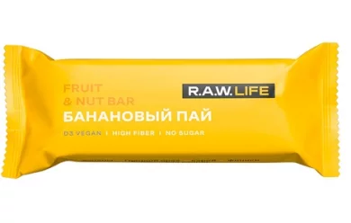 R.A.W. Life Банановый Пай 47g/ Энергетический батончик