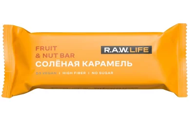 R.A.W. Life Соленая Карамель 47g/ Энергетический батончик