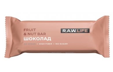 R.A.W. Life Шоколад 47g/ Энергетический батончик