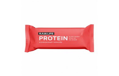 R.A.W. Life Protein Клубничный чизкейк 47g/ Протеиновый батончик