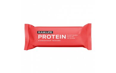 R.A.W. Life Protein Клубничный чизкейк 47g/ Протеиновый батончик
