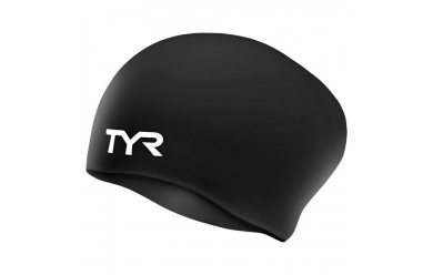 TYR Long Hair Wrinkle-Free Silicone Cap Black / Шапочка для длинных волос силиконовая