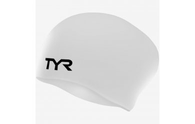 TYR Long Hair Wrinkle-Free Silicone Cap White / Шапочка для длинных волос силиконовая