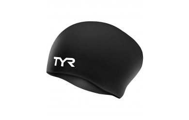 TYR Long Hair Wrinkle Free Silicone Cap Black / Шапочка силиконовая для длинных волос