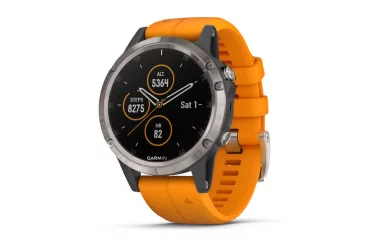 Garmin Fenix 5 Plus Sapphire Titan Оранжевый / Смарт-часы беговые с GPS, HR и Garmin Pay