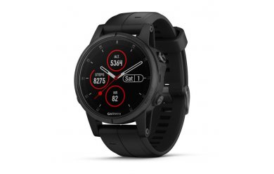 Garmin Fenix 5S Plus Sapphire Черный / Смарт-часы беговые с GPS, HR, WiFi и Garmin Pay